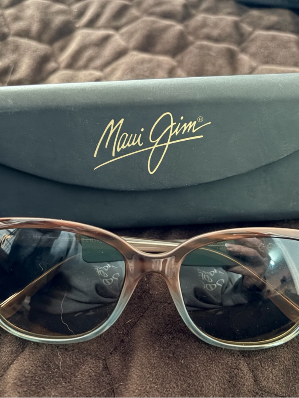 Maui Jim Brown Gradient Sunglasses with Green-Black Case